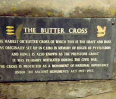 Plaque on base of Puleston Cross