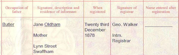 Birth Registration Right Side