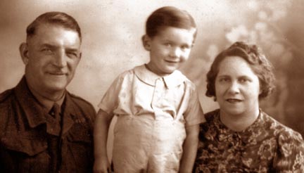 Geoff Kirby and parents ca. 1941