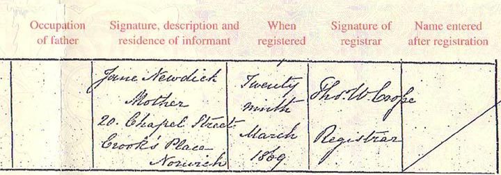 Birth Registration Right Side