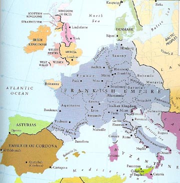 Map of Charlemangne's Empire