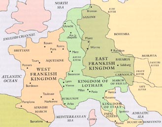 Map of France 843